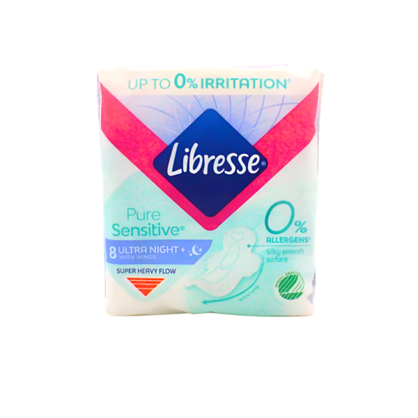 Libresse ultra night Pure Sensitive ulošci sa krilcima,8kom